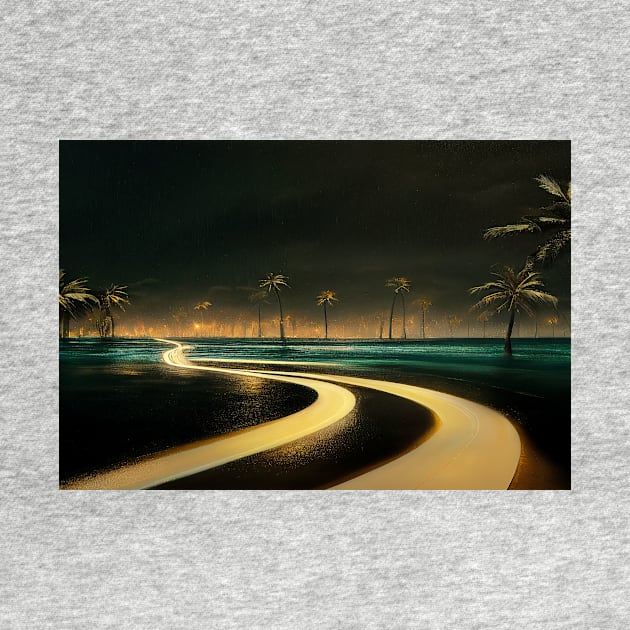 Ocean Front Broken Road To Fantasy Island / Abstract And Surreal Unwind Art by Unwind-Art-Work